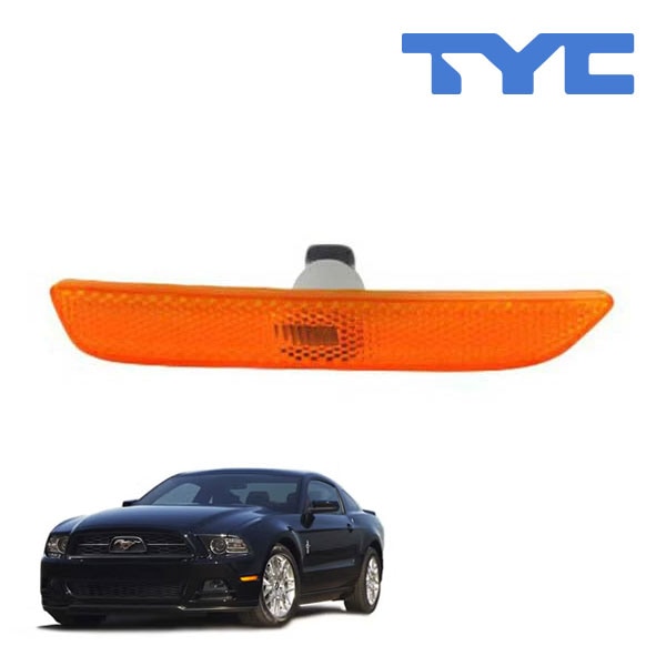【TYC 正規品】10-14y フォード マスタング フロント サイドマーカーランプ フェンダーマーカー バンパーマーカー オレンジ 純正タイプ 右側 RH 助手席側