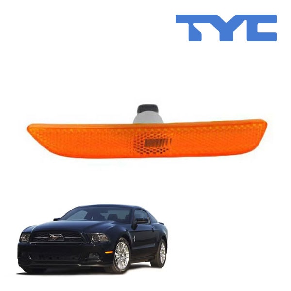 【TYC 正規品】10-14y フォード マスタング フロント サイドマーカーランプ フェンダーマーカー バンパーマーカー オレンジ 純正タイプ 左側 LH 運転席側