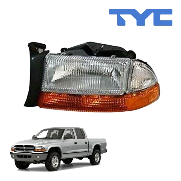 【TYC 正規品】97-04y ダッジ ダコタ ヘッドランプ ヘッドライト ハロゲン 純正タイプ 左側 LH 運転席側 バルブ付