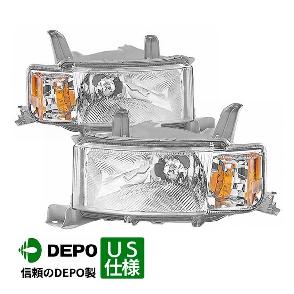 【DEPO 正規品】ヘッドランプ ヘッドライト 純正タイプ 左右セット US仕様 バルブ無 04-06y トヨタ bB | サイオン XB 30系