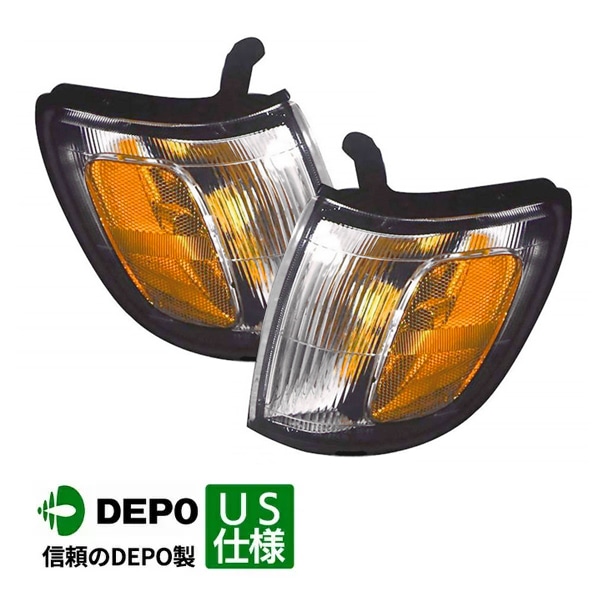 【DEPO 正規品】コーナーランプ パークシグナルランプ サイドマーカーランプ フロント 純正タイプ 左右セット バルブ付 トヨタ ハイラックス 140/150/160/170系