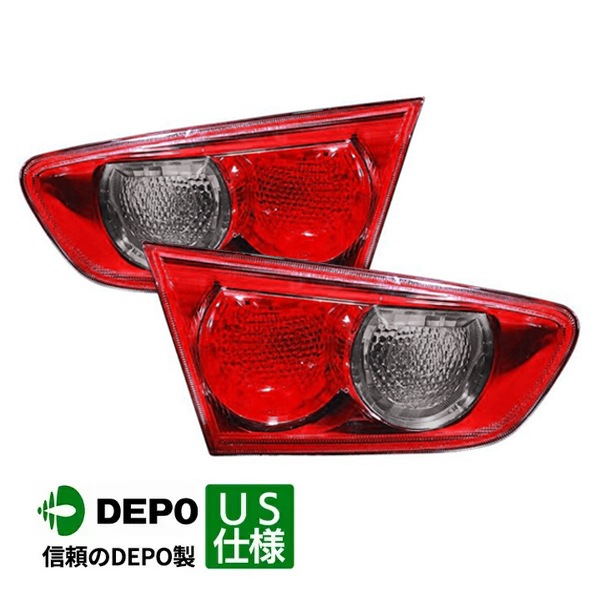 【DEPO 正規品】テールランプ テールライト インナー 純正タイプ 左右セット バルブ付 三菱 ランサーエボリューション ランエボX 10 CZ系