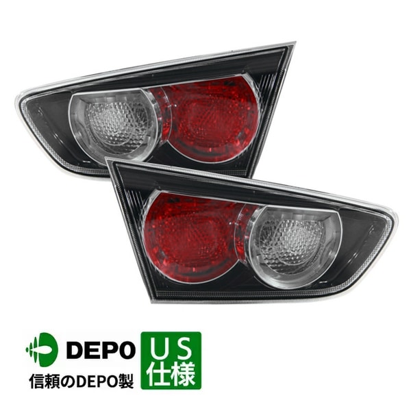 【DEPO 正規品】テールランプ テールライト インナー 純正タイプ 左右セット バルブ付 三菱 ランサーエボリューション ランエボX 10 CZ系
