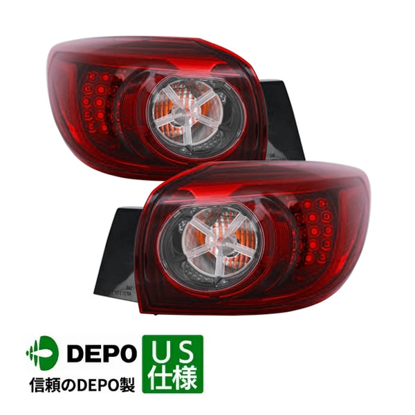 【DEPO 正規品】LEDテールランプ テールライト アウター 純正タイプ 左右セット バルブ付 マツダ MAZDA3 アクセラ BM系 ハッチバック