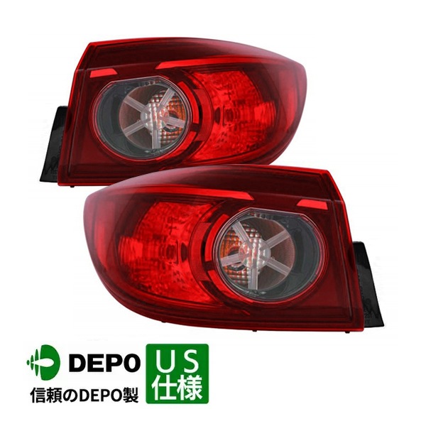【DEPO 正規品】テールランプ テールライト アウター 純正タイプ 左右セット バルブ付 マツダ MAZDA3 アクセラ BM系 セダン