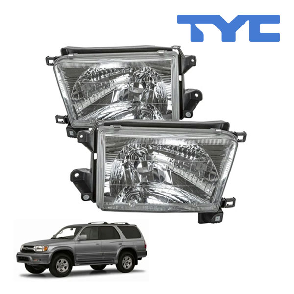 【TYC 正規品】トヨタ ハイラックスサーフ 185系 後期 平成11年8月-平成14年11月 US仕様 ハロゲンヘッドランプ ヘッドライト 純正タイプ 左右セット バルブ付