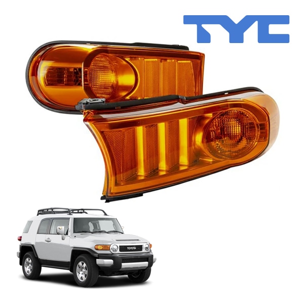 【TYC 正規品】07-11y トヨタ FJクルーザー 10系 US仕様 フロント ウインカーランプ パークシグナルランプ 純正タイプ 左右セット バルブ無