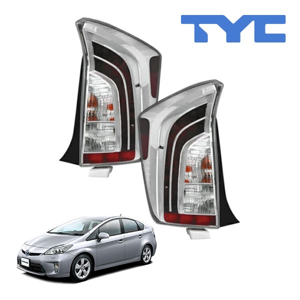 【TYC 正規品】トヨタ プリウス 30系 後期 平成23年12月-平成27年12月 US仕様 テールランプ テールライト 純正タイプ 左右セット バルブ付
