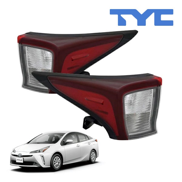 【TYC 正規品】トヨタ プリウス 50系 後期 ZVW50 ZVW51 ZVW55 平成30年12月-令和5年1月 テールランプ テールライト アッパー 純正タイプ 左右セット US仕様 バルブ付
