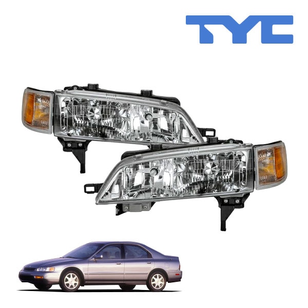 【TYC 正規品】ホンダ アコード CD系 平成5年9月-平成9年8月 US仕様 ハロゲンヘッドランプ ヘッドライト 純正タイプ 左右セット バルブ付