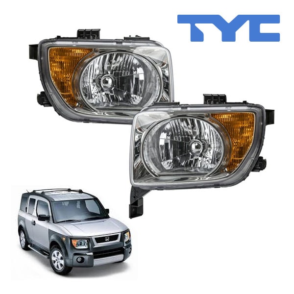 【TYC 正規品】ホンダ エレメント YH系 平成15年4月-平成17年7月 US仕様 ハロゲンヘッドランプ ヘッドライト 純正タイプ 左右セット バルブ付