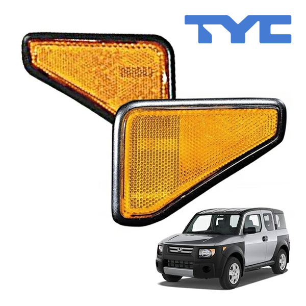 【TYC 正規品】03-08y ホンダ エレメント YH系 サイドマーカーランプ フェンダーマーカー バンパーマーカー フロント 純正タイプ 左右セット バルブ付