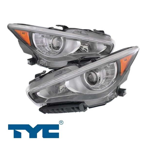 14-17y 日産 スカイライン (Q50) V37系 US仕様 LEDヘッドランプ ヘッドライト 純正タイプ 左右セット バルブ付 TYC製