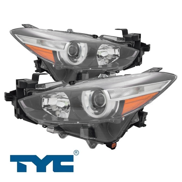 17-18y マツダ MAZDA3(アクセラ) BM系 US仕様 ハロゲンヘッドランプ ヘッドライト 純正タイプ 左右セット バルブ付 TYC製