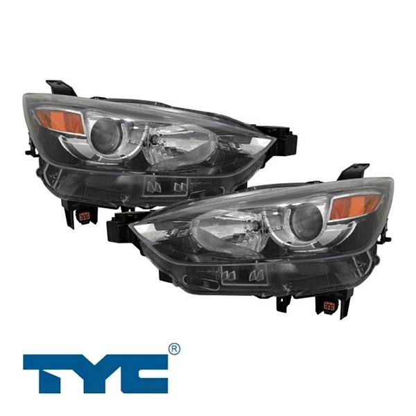 16-21y マツダ CX-3 DK系 US仕様 ハロゲンヘッドランプ ヘッドライト 純正タイプ 左右セット バルブ付 TYC製