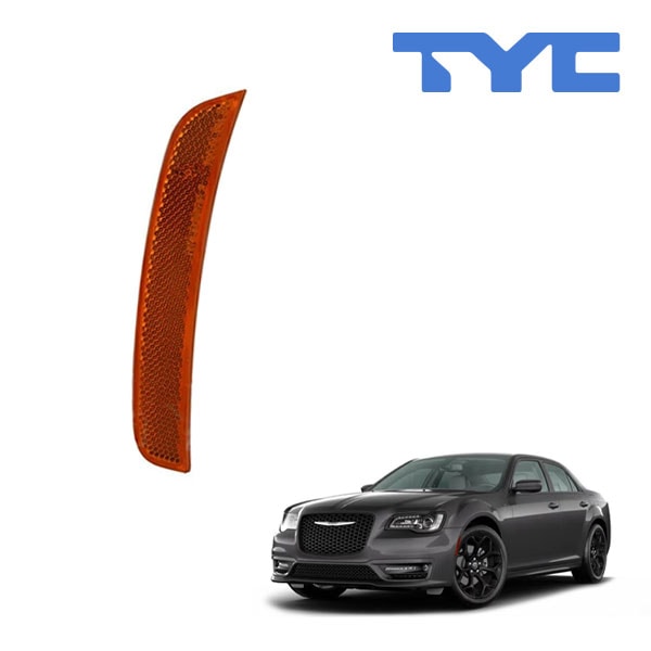 【TYC 正規品】15-21y クライスラー 300 LED サイドマーカーランプ フェンダーマーカー バンパーマーカー フロント アンバー 純正タイプ 左側 LH 運転席側 バルブ付
