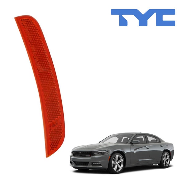 【TYC 正規品】15-22y ダッジ チャージャー サイドマーカーランプ フェンダーマーカー バンパーマーカー フロント アンバー 純正タイプ 左側 LH 運転席側 バルブ付