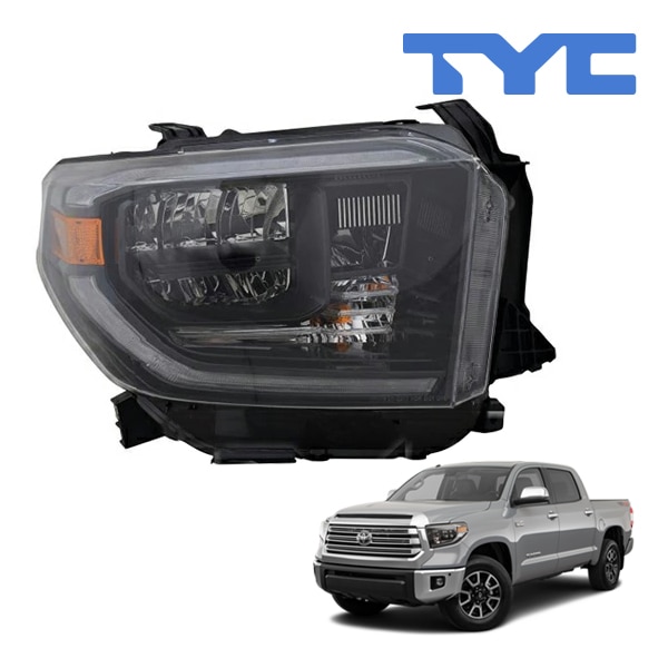 【TYC 正規品】19-21y トヨタ タンドラ LED ヘッドランプ ヘッドライト 純正タイプ 右側 RH 助手席側 ブラックインナー バルブ付
