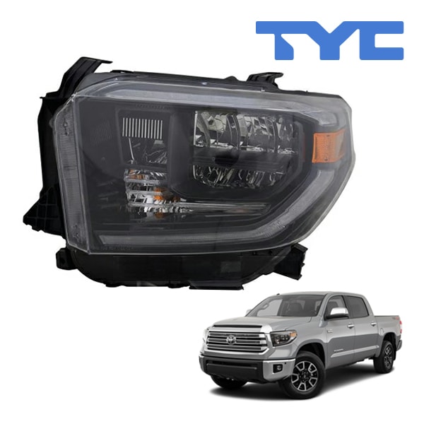 【TYC 正規品】19-21y トヨタ タンドラ LED ヘッドランプ ヘッドライト 純正タイプ 左側 LH 運転席側 ブラックインナー バルブ付