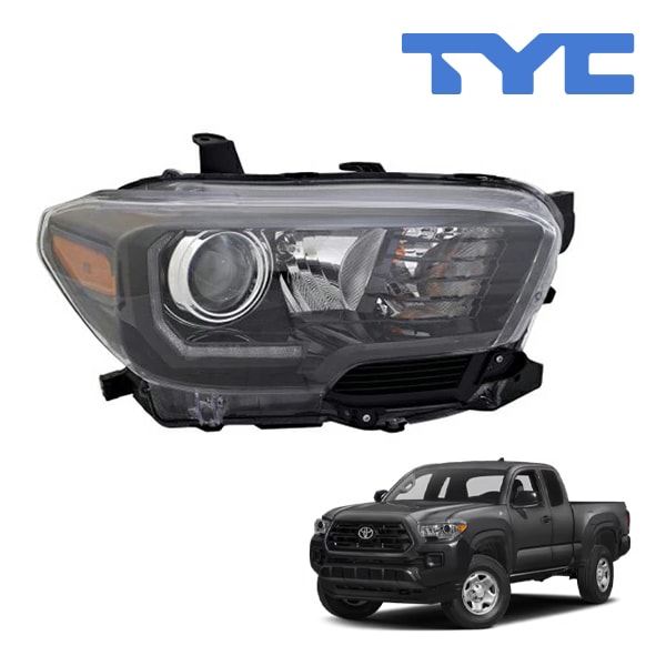 【TYC 正規品】17-19y トヨタ タコマ ハロゲンヘッドランプ ヘッドライト 純正タイプ 右側 RH 助手席側 LEDフォグ デイライト付 バルブ付