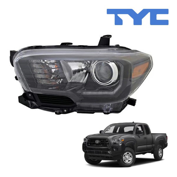 【TYC 正規品】17-19y トヨタ タコマ ハロゲンヘッドランプ ヘッドライト 純正タイプ 左側 LH 運転席側 LEDフォグ デイライト付 バルブ付