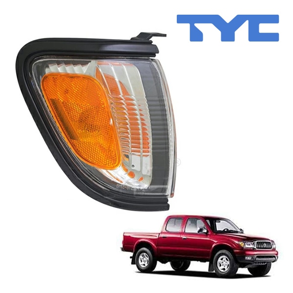 【TYC 正規品】01-04y トヨタ タコマ コーナーランプ パークシグナルランプ サイドマーカーランプ フロント 純正タイプ 右側 RH 助手席側 ブラックベゼル バルブ付