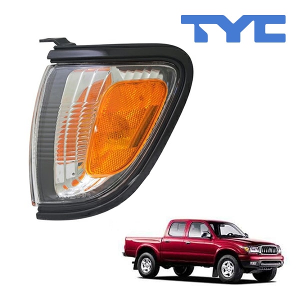 【TYC 正規品】01-04y トヨタ タコマ コーナーランプ パークシグナルランプ サイドマーカーランプ フロント 純正タイプ 左側 LH 運転席側 ブラックベゼル バルブ付