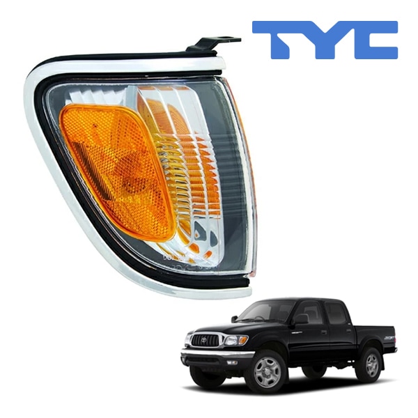 【TYC 正規品】01-04y トヨタ タコマ コーナーランプ パークシグナルランプ サイドマーカーランプ フロント 純正タイプ 右側 RH 助手席側 クロームベゼル バルブ付