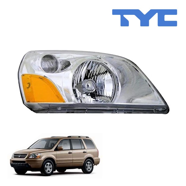 【TYC 正規品】03-05y ホンダ パイロット ハロゲンヘッドランプ ヘッドライト 純正タイプ 右側 RH 助手席側 バルブ付