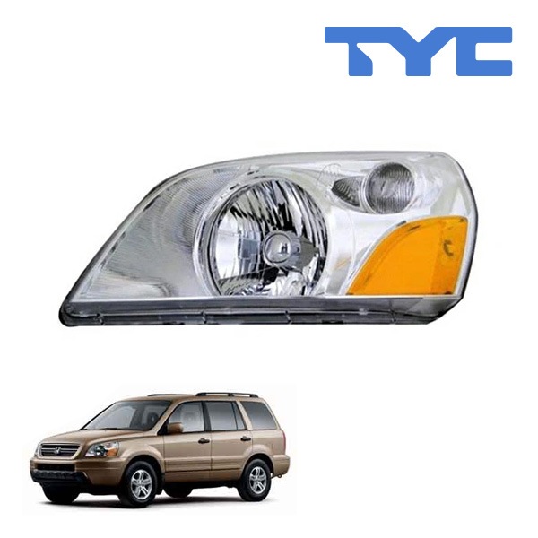【TYC 正規品】03-05y ホンダ パイロット ハロゲンヘッドランプ ヘッドライト 純正タイプ 左側 LH 運転席側 バルブ付
