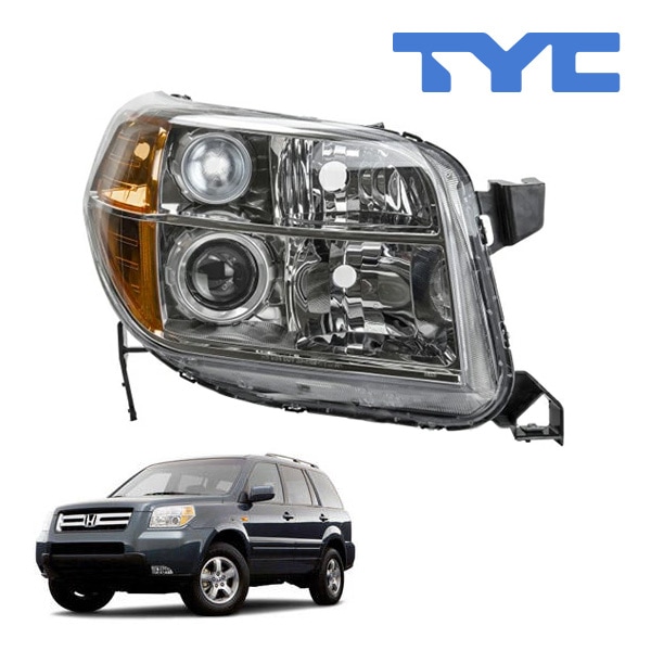 【TYC 正規品】06-08y ホンダ パイロット ハロゲンヘッドランプ ヘッドライト 純正タイプ 右側 RH 助手席側 バルブ無