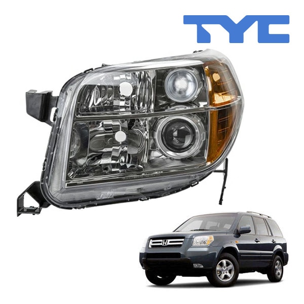 【TYC 正規品】06-08y ホンダ パイロット ハロゲンヘッドランプ ヘッドライト 純正タイプ 左側 LH 運転席側 バルブ無