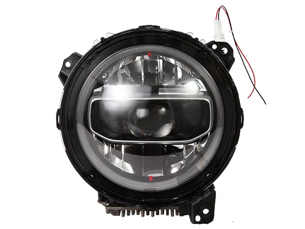 【DEPO 正規品】ジープ JL ラングラー | JT グラディエーター ヘッドライト ヘッドランプ LEDリング付 シルバー 左右セット レベライザー付 Eマーク取得済 US仕様 カットライン 日本仕様 日本光軸 左側走行用 デポ