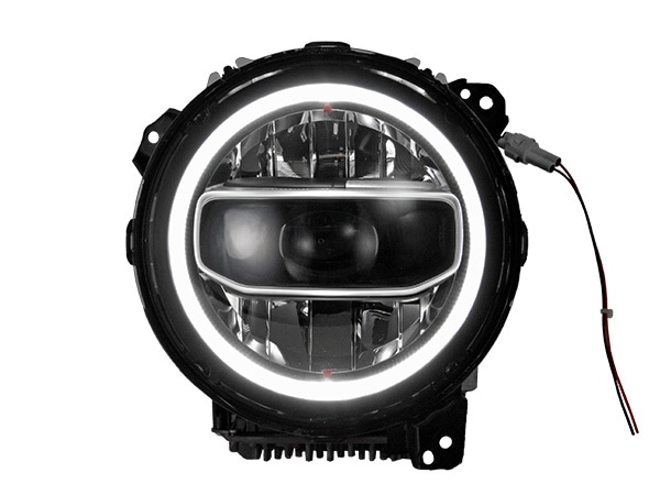 【DEPO 正規品】ジープ JL ラングラー | JT グラディエーター ヘッドライト ヘッドランプ LEDリング付 シルバー 左右セット レベライザー付 Eマーク取得済 US仕様 カットライン 日本仕様 日本光軸 左側走行用 デポ