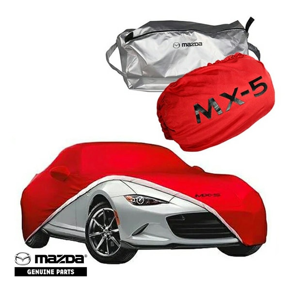 USマツダ純正 カーカバー ボディカバー レッド MX-5 ロゴ入 マツダ 平成27年〜現行 ロードスター ND系 収納ケース付 【専用設計】【屋内用】