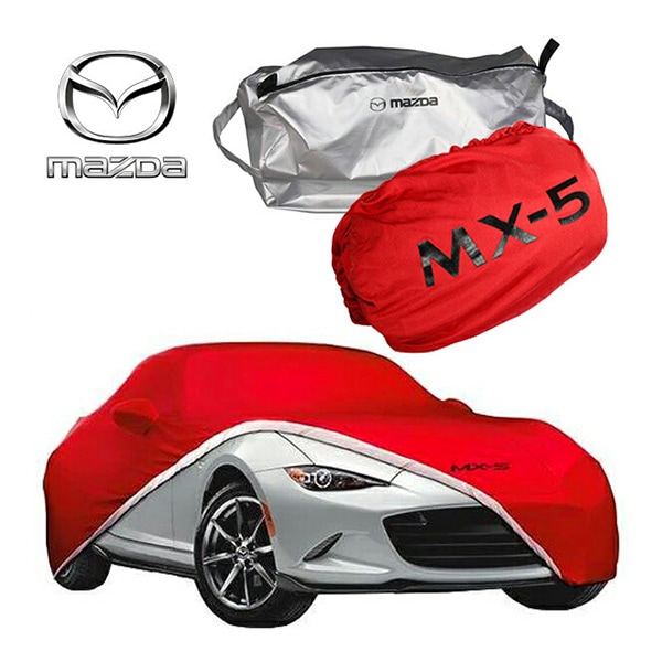 USマツダ純正 カーカバー ボディカバー レッド MX-5 ロゴ入 マツダ 平成27年～現行 ロードスター ND系 収納ケース付 【専用設計】【屋内用】