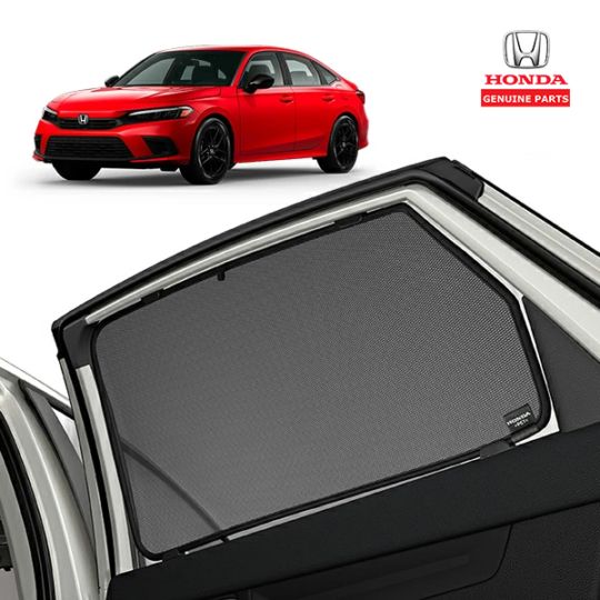 USホンダ純正 リア メッシュシェード 左右セット サンシェード 吸盤不要 収納用ケース付 HONDA シビック ハッチバック FL系