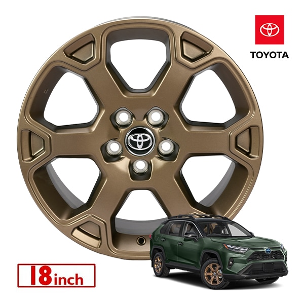 USトヨタ純正 18インチ ホイール ブロンズ Woodland Edition ウッドランドエディション PT758-42200-5F 4本セット TOYOTA ロゴ入 センターキャップ付 JWL刻印あり トヨタ RAV4 50系
