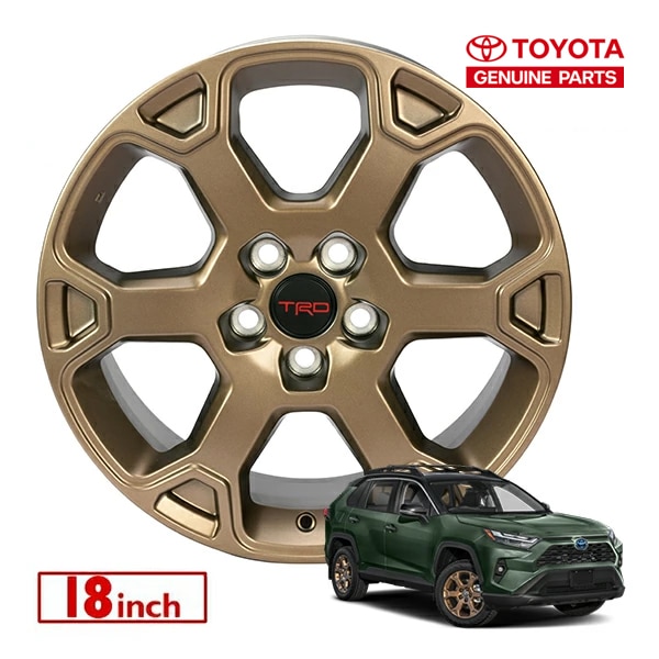 USトヨタ純正 18インチ ホイール ブロンズ Woodland Edition ウッドランドエディション PT758-42200-5F 4本セット TRD ロゴ入 センターキャップ付 JWL刻印あり トヨタ RAV4 50系
