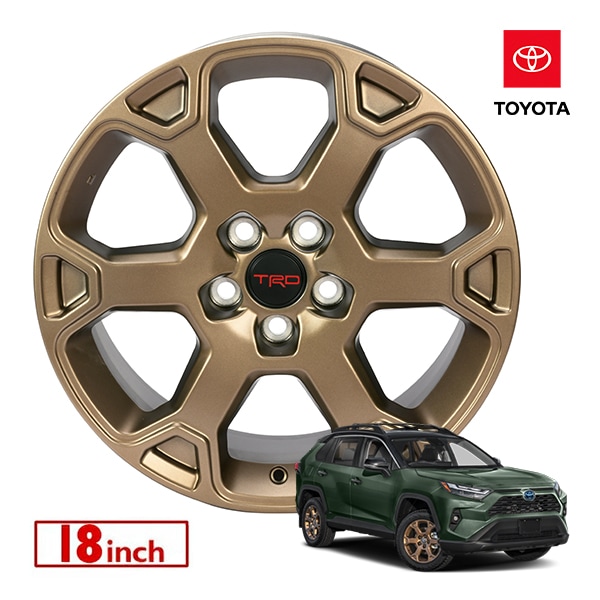 USトヨタ純正 18インチ ホイール ブロンズ Woodland Edition ウッドランドエディション PT758-42200-5F 4本セット TRD ロゴ入 センターキャップ付 JWL刻印あり トヨタ RAV4 50系