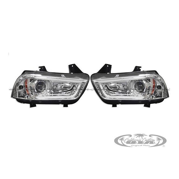 11-14y ダッジ チャージャー プロジェクターヘッドライト ヘッドランプ HID ブラック 左右セット 日本仕様 日本光軸 左側走行用