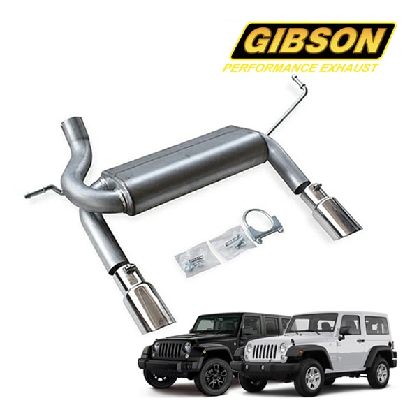 【GIBSON 正規品】 ジープ JK ラングラー 2ドア | ラングラー アンリミテッド 4ドア 3.6L 3.8L キャタバック デュアル スプリットマフラー 17303 2本出し ギブソン 