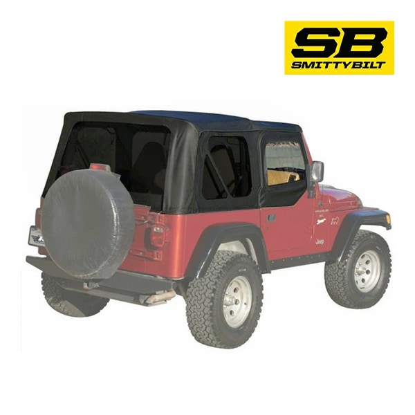 【Smittybilt 正規品】ジープ JEEP 97-06y TJ ラングラー OEM交換用 ソフトトップ 幌 スモークウィンドウ付 ブラックダイヤモンド 9970235 スミッティビルト