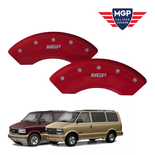 【MGP 正規品】 85-05y シボレー アストロ | GMC サファリ 専用設計 ブレーキ キャリパーカバー レッド MGPロゴ 14001SMGPRD