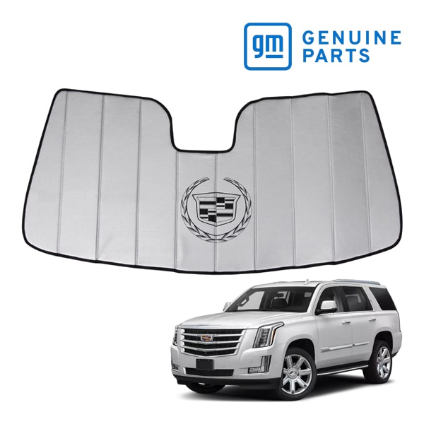 GM純正 専用設計 サンシェード キャデラッククレスト ロゴ入 サンシェード 吸盤不要 折りたたみ式 ケース付 15-20y キャデラック エスカレード | ESV