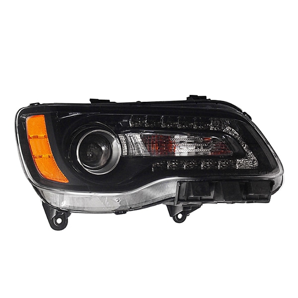 【DEPO 正規品】ヘッドライト ハロゲン仕様 ブラック  右側 純正タイプ 11-14y クライスラー 300