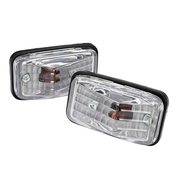 汎用 クリスタルサイドマーカー クリア フェンダーマーカー ウインカー オレンジ アンバー点灯 T10 バルブタイプ ビス止め 左右セット