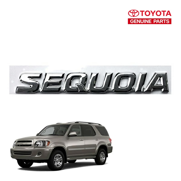 USトヨタ純正 TOYOTA 01-07y セコイア リアエンブレム SEQUOIAロゴ クローム 両面テープ リアゲート テールゲート US仕様 北米仕様 USDM
