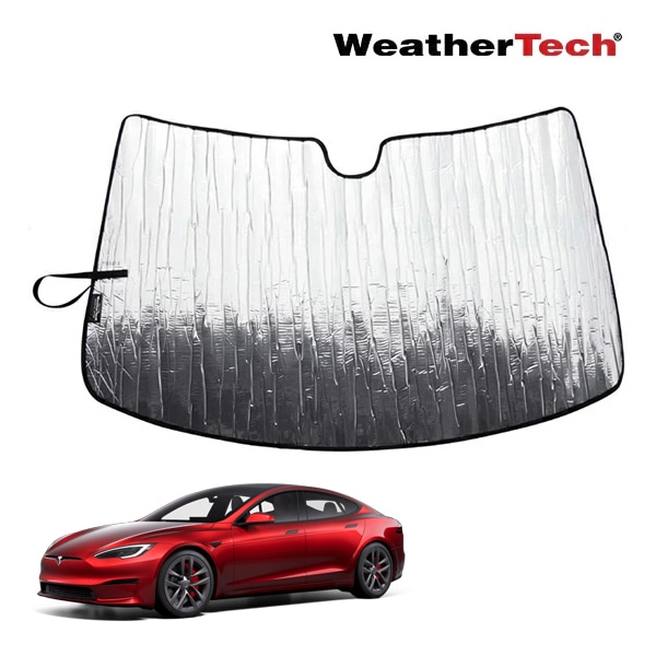 【WeatherTech 正規品】12-19y テスラ モデルS TESLA MODEL S 前期モデル 専用設計 サンシェード フロント TS0212 吸盤不要 ウェザーテック