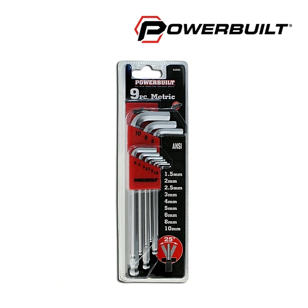 POWERBUILT ボールポイントHEXレンチSET(ミリ)/9PC